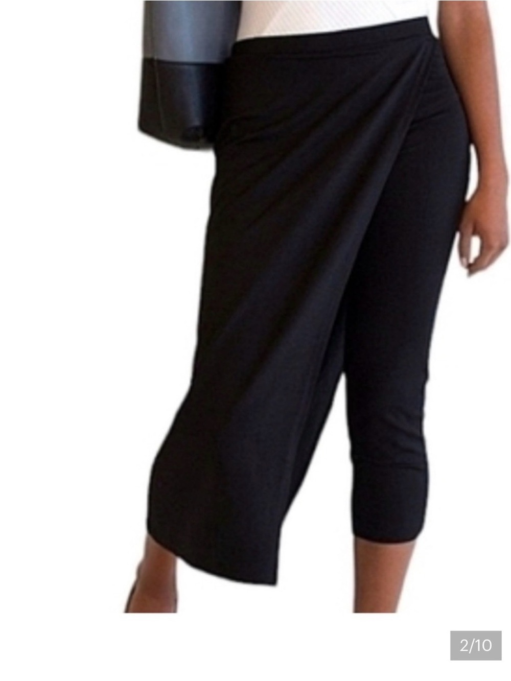 Betabrand Black Pants with Skirt Detail Size M